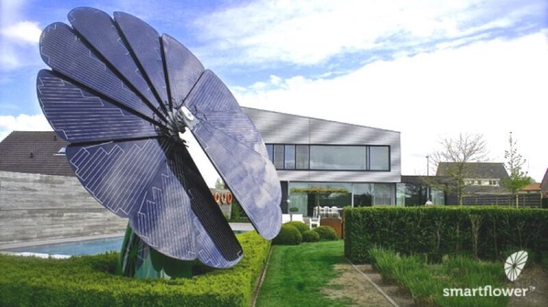 solar sunflower panels array