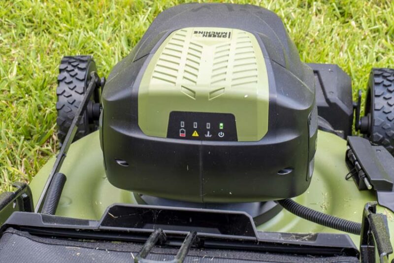 Green Machine 62V lawn mower battery gauge